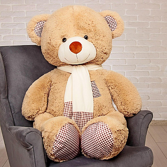 Мягкая игрушка "Медведь Тоффи" 120 см, цвет кофейный